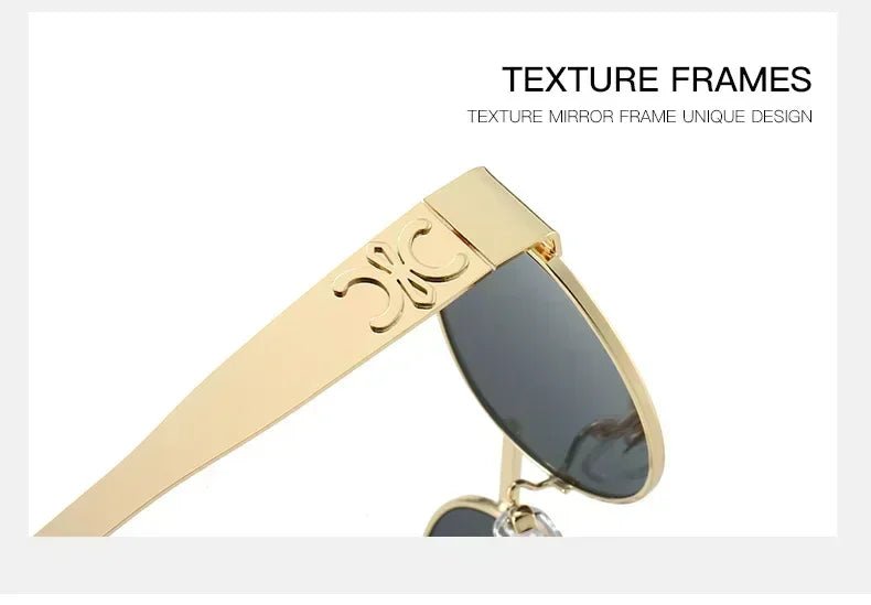 Luxury Metal Brand Sunglasses for Men and Women Unisex Designer Fashion Sun Glasses Oval Unisex Stylish Eyewear Shades UV400 - VibraStore