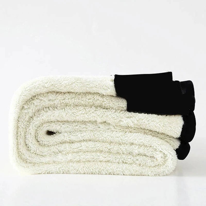 Mallas térmicas para mujer, pantalones cálidos sencillos de cintura alta para invierno, mallas cómodas de terciopelo de otoño con elasticidad negra a la moda - VibraStore