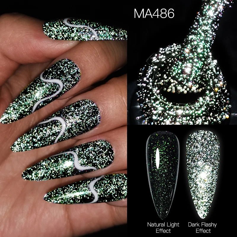 MEET ACROSS 7ml serie roja brillo reflectante esmalte de uñas en Gel serie Otoño e Invierno semipermanente UV DIY Nail Art para manic - VibraStore