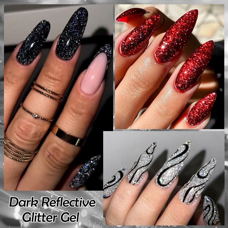 MEET ACROSS 7ml serie roja brillo reflectante esmalte de uñas en Gel serie Otoño e Invierno semipermanente UV DIY Nail Art para manic - VibraStore