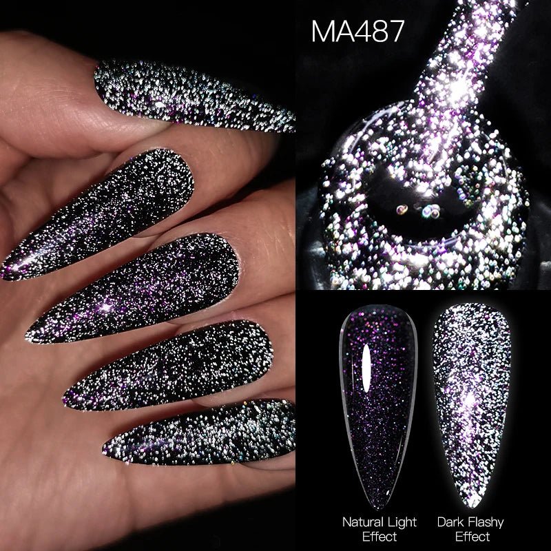 MEET ACROSS 7ml serie roja brillo reflectante esmalte de uñas en Gel serie Otoño e Invierno semipermanente UV DIY Nail Art para manic - VibraStore