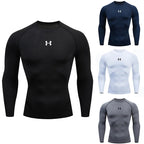 Men Running Compression T-shirt Long sleeves Sport Tees Gym Fitness Sweatshirt Male Jogging Tracksuit Homme Athletic Shirt Tops - VibraStore