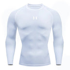 Men Running Compression T-shirt Long sleeves Sport Tees Gym Fitness Sweatshirt Male Jogging Tracksuit Homme Athletic Shirt Tops - VibraStore