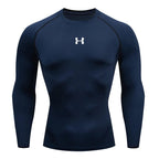 Men Running Compression T-shirt Long sleeves Sport Tees Gym Fitness Sweatshirt Male Jogging Tracksuit Homme Athletic Shirt Tops - VibraStore