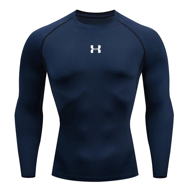 Men Running Compression T-shirt Long sleeves Sport Tees Gym Fitness Sweatshirt Male Jogging Tracksuit Homme Athletic Shirt Tops - VibraStore