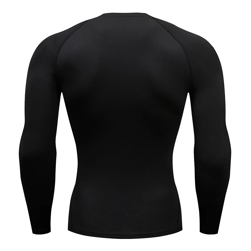Men Running Compression T-shirt Long sleeves Sport Tees Gym Fitness Sweatshirt Male Jogging Tracksuit Homme Athletic Shirt Tops - VibraStore