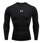 Men Running Compression T-shirt Long sleeves Sport Tees Gym Fitness Sweatshirt Male Jogging Tracksuit Homme Athletic Shirt Tops - VibraStore