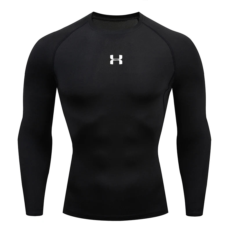Men Running Compression T-shirt Long sleeves Sport Tees Gym Fitness Sweatshirt Male Jogging Tracksuit Homme Athletic Shirt Tops - VibraStore