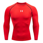 Men Running Compression T-shirt Long sleeves Sport Tees Gym Fitness Sweatshirt Male Jogging Tracksuit Homme Athletic Shirt Tops - VibraStore