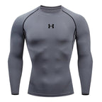 Men Running Compression T-shirt Long sleeves Sport Tees Gym Fitness Sweatshirt Male Jogging Tracksuit Homme Athletic Shirt Tops - VibraStore