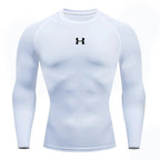 Men Running Compression T-shirt Long sleeves Sport Tees Gym Fitness Sweatshirt Male Jogging Tracksuit Homme Athletic Shirt Tops - VibraStore