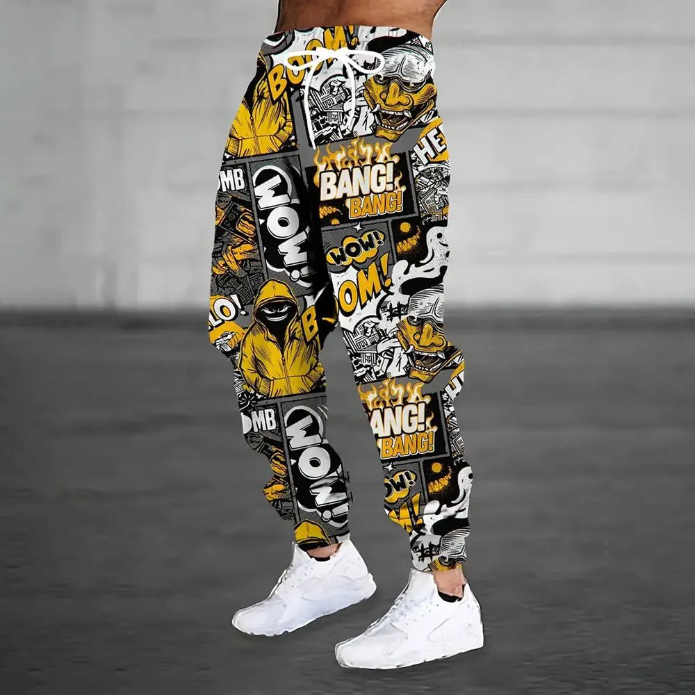 Men Sweatpants Fashion 3D Skull Printed Sweatpants Men Loose Casual Pocket Drawstring Sweatpants Winter Thick Warm Sweatpants - VibraStore