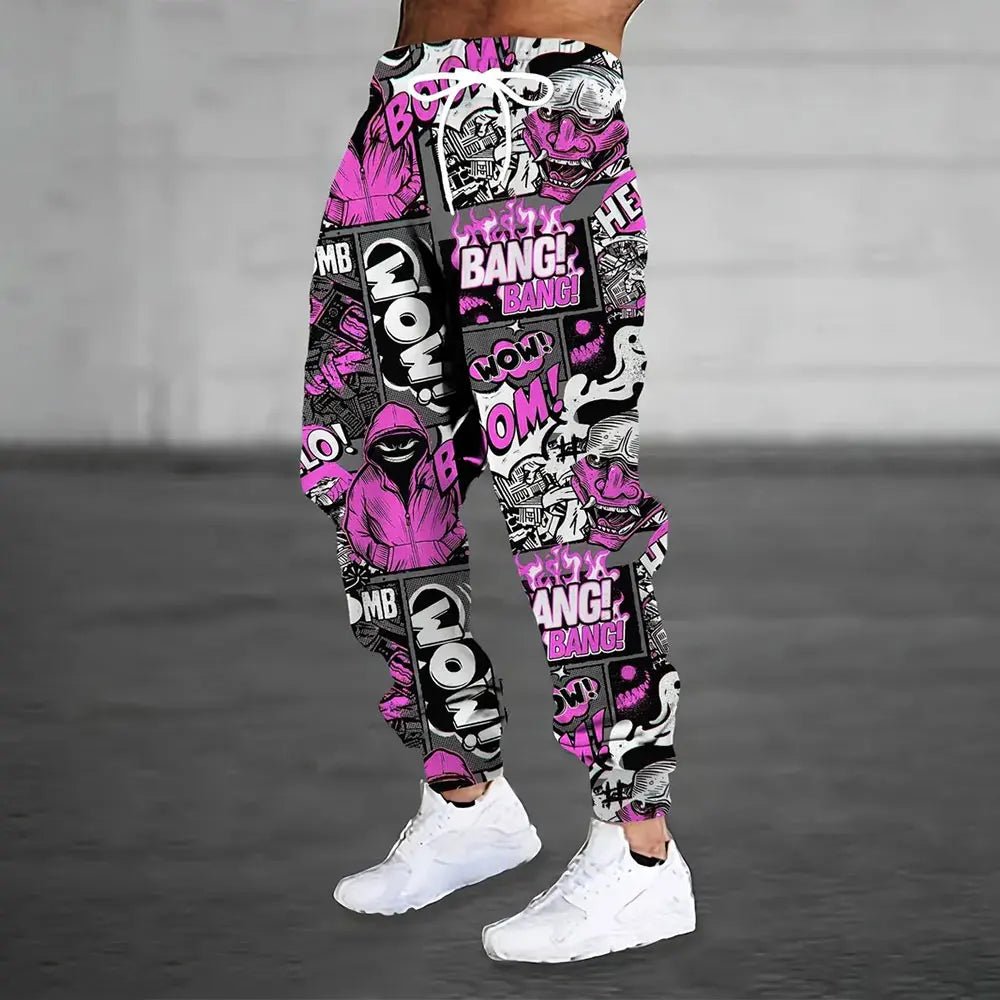 Men Sweatpants Fashion 3D Skull Printed Sweatpants Men Loose Casual Pocket Drawstring Sweatpants Winter Thick Warm Sweatpants - VibraStore