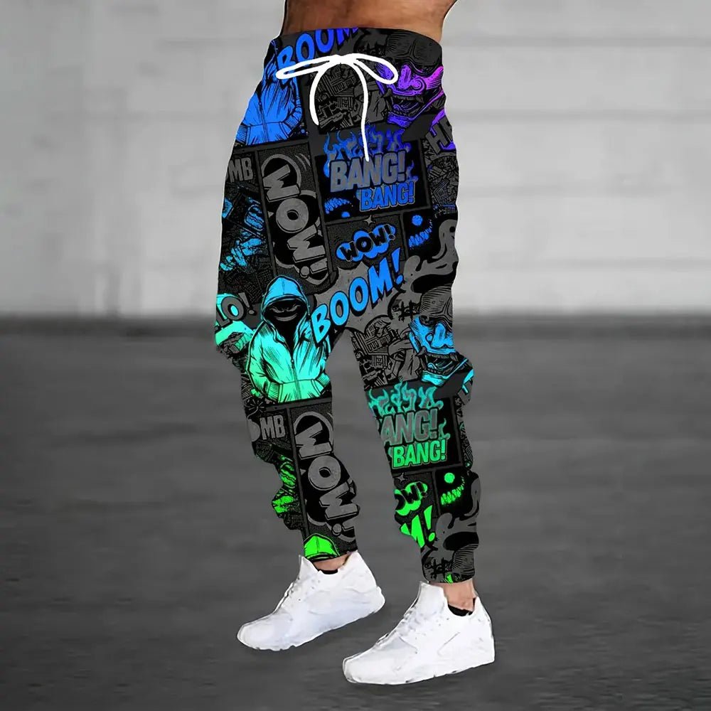 Men Sweatpants Fashion 3D Skull Printed Sweatpants Men Loose Casual Pocket Drawstring Sweatpants Winter Thick Warm Sweatpants - VibraStore