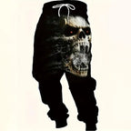Men Sweatpants Fashion 3D Skull Printed Sweatpants Men Loose Casual Pocket Drawstring Sweatpants Winter Thick Warm Sweatpants - VibraStore