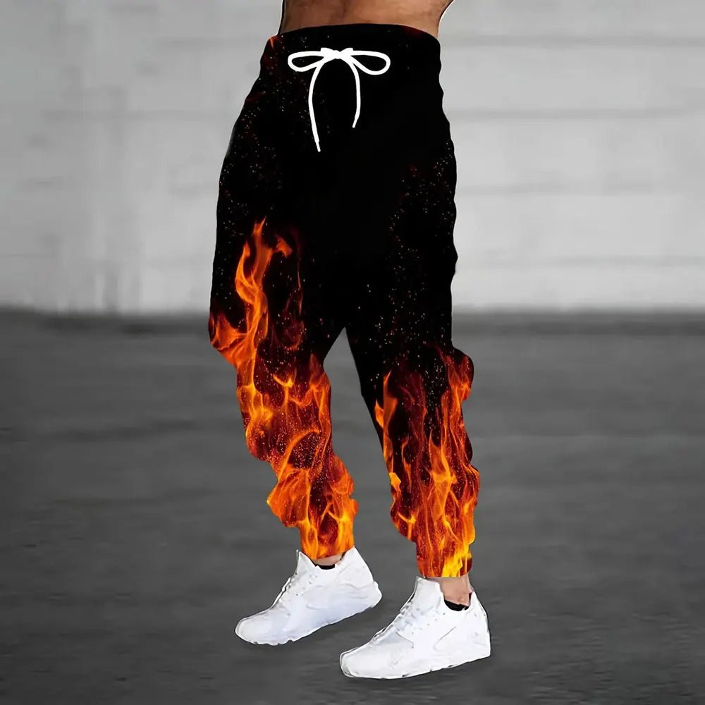 Men Sweatpants Fashion 3D Skull Printed Sweatpants Men Loose Casual Pocket Drawstring Sweatpants Winter Thick Warm Sweatpants - VibraStore