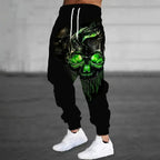 Men Sweatpants Fashion 3D Skull Printed Sweatpants Men Loose Casual Pocket Drawstring Sweatpants Winter Thick Warm Sweatpants - VibraStore