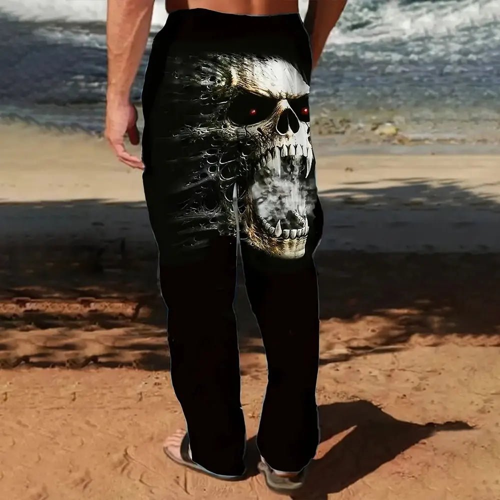 Men Sweatpants Fashion 3D Skull Printed Sweatpants Men Loose Casual Pocket Drawstring Sweatpants Winter Thick Warm Sweatpants - VibraStore