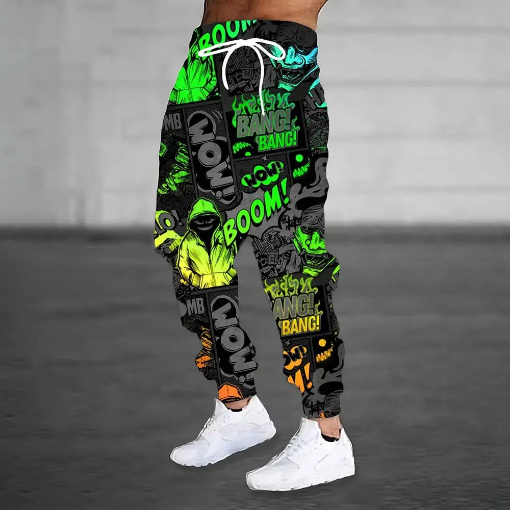 Men Sweatpants Fashion 3D Skull Printed Sweatpants Men Loose Casual Pocket Drawstring Sweatpants Winter Thick Warm Sweatpants - VibraStore