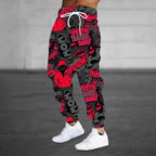 Men Sweatpants Fashion 3D Skull Printed Sweatpants Men Loose Casual Pocket Drawstring Sweatpants Winter Thick Warm Sweatpants - VibraStore