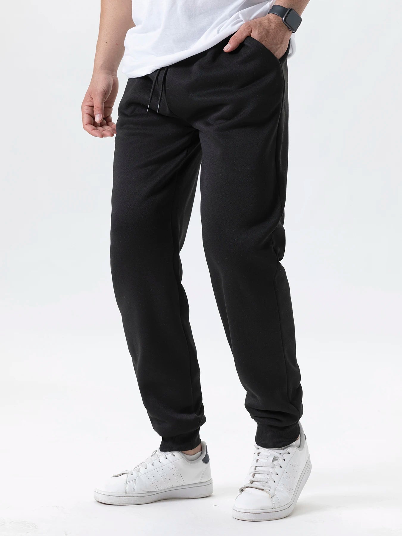 Men's Casual Pants Autumn Winter Fleece Sweatpants Men Running Jogger Sports Gym Trousers Fashion Solid Color Workout Long Pants - VibraStore