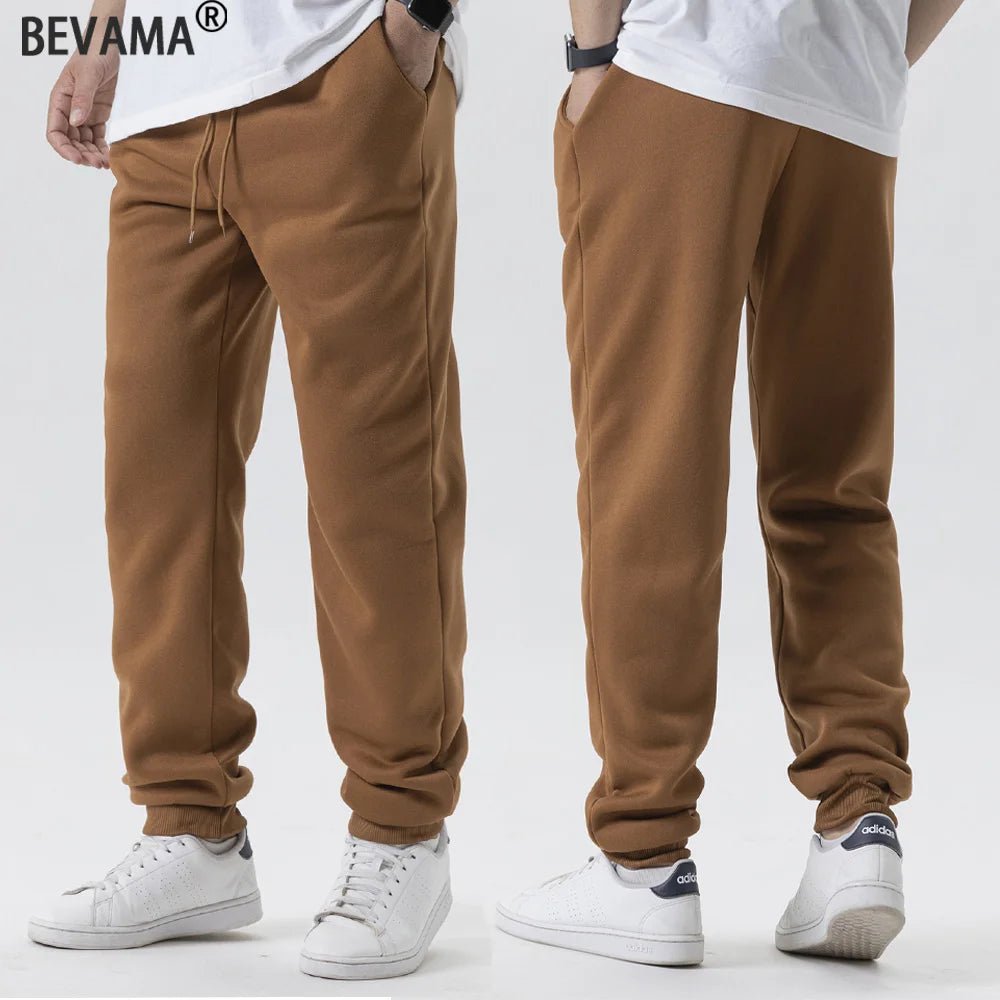 Men's Casual Pants Autumn Winter Fleece Sweatpants Men Running Jogger Sports Gym Trousers Fashion Solid Color Workout Long Pants - VibraStore