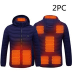 Men's Intelligent 8 - zone Heating Stand Collar Hooded Lightweight Heating Insulation Jacket - VibraStore