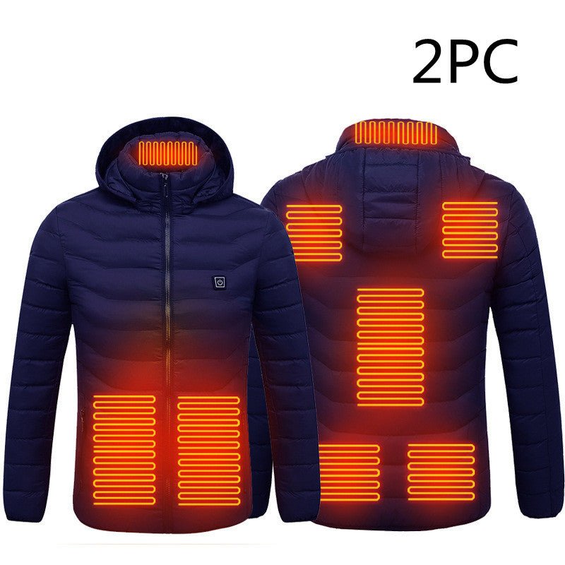 Men's Intelligent 8 - zone Heating Stand Collar Hooded Lightweight Heating Insulation Jacket - VibraStore