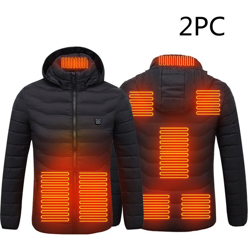 Men's Intelligent 8 - zone Heating Stand Collar Hooded Lightweight Heating Insulation Jacket - VibraStore
