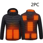 Men's Intelligent 8 - zone Heating Stand Collar Hooded Lightweight Heating Insulation Jacket - VibraStore