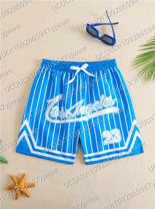 Men's Los Angeles Print Beach Shorts Casual Unisex Gym Fitness Men's Trousers Summer Women Shorts Sport Beach Shorts - VibraStore