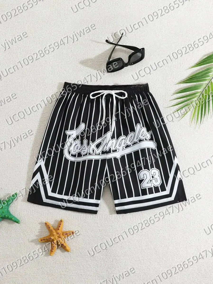 Men's Los Angeles Print Beach Shorts Casual Unisex Gym Fitness Men's Trousers Summer Women Shorts Sport Beach Shorts - VibraStore