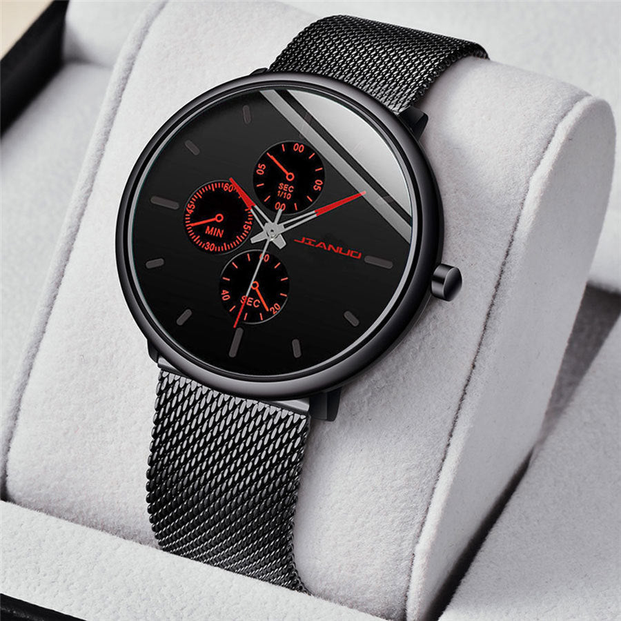 Men's Mesh - band Quartz Casual Business Luminous Watch - VibraStore