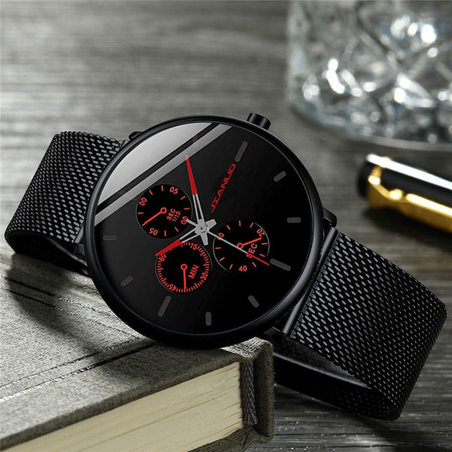 Men's Mesh - band Quartz Casual Business Luminous Watch - VibraStore