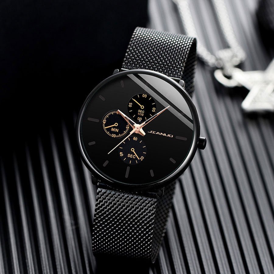 Men's Mesh - band Quartz Casual Business Luminous Watch - VibraStore