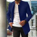 Men's Slim Coat Fashion Single - breasted Solid Color Business Jackets Fall And Winter Tops Outwear Clothing - VibraStore