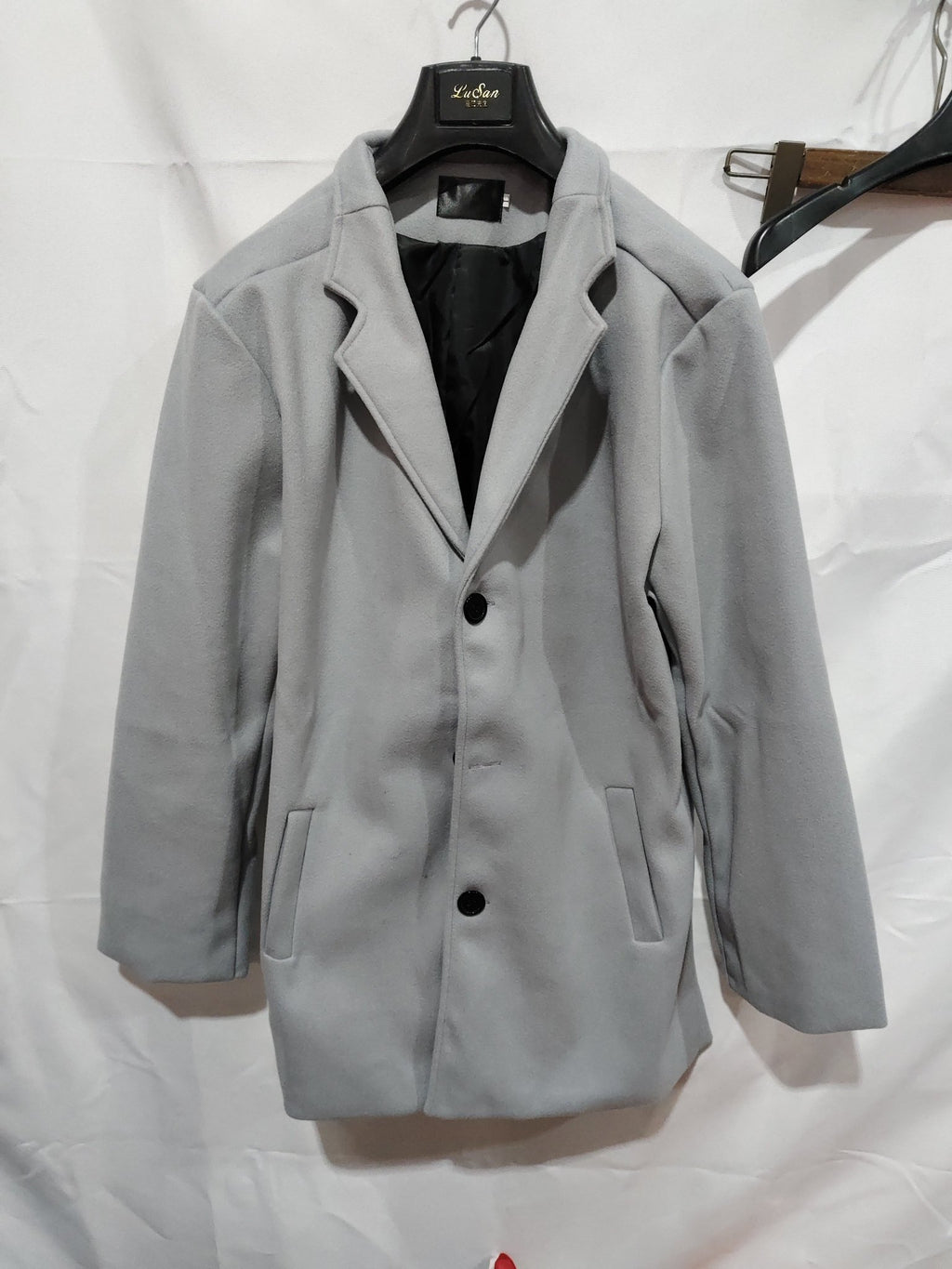 Men's Slim Coat Fashion Single - breasted Solid Color Business Jackets Fall And Winter Tops Outwear Clothing - VibraStore