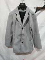 Men's Slim Coat Fashion Single - breasted Solid Color Business Jackets Fall And Winter Tops Outwear Clothing - VibraStore