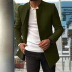 Men's Slim Coat Fashion Single - breasted Solid Color Business Jackets Fall And Winter Tops Outwear Clothing - VibraStore