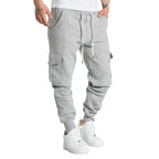 Men's Straight Fit Joggers Sweatpants Loose Oversized Drawstring Long Pants Sports Streetwear Multi - pocket Casual Trousers - VibraStore