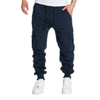 Men's Straight Fit Joggers Sweatpants Loose Oversized Drawstring Long Pants Sports Streetwear Multi - pocket Casual Trousers - VibraStore