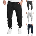 Men's Straight Fit Joggers Sweatpants Loose Oversized Drawstring Long Pants Sports Streetwear Multi - pocket Casual Trousers - VibraStore