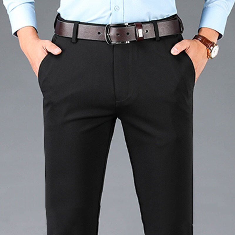 Men's Stretch Casual Pants, Loose - Fit Wrinkle - Resistant, Iron - Free Dress Pants - VibraStore