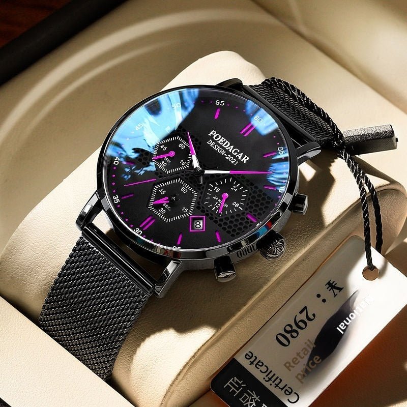 Men's Waterproof Luminous Multifunctional Sports Quartz Watch - VibraStore