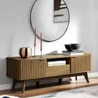 mid - century modern tv stand for 50 - 59" tvs - waveform panel design with adjustable shelf - VibraStore