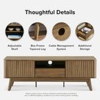 mid - century modern tv stand for 50 - 59" tvs - waveform panel design with adjustable shelf - VibraStore