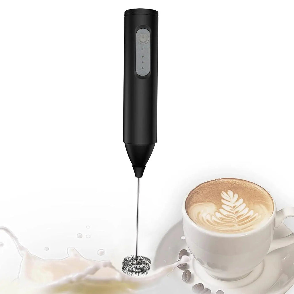 MINI Espumador de leche recargable por USB, máquina de espuma de 3 velocidades, batidor de café, mezclador con mango eléctrico, batidor de huevos - VibraStore