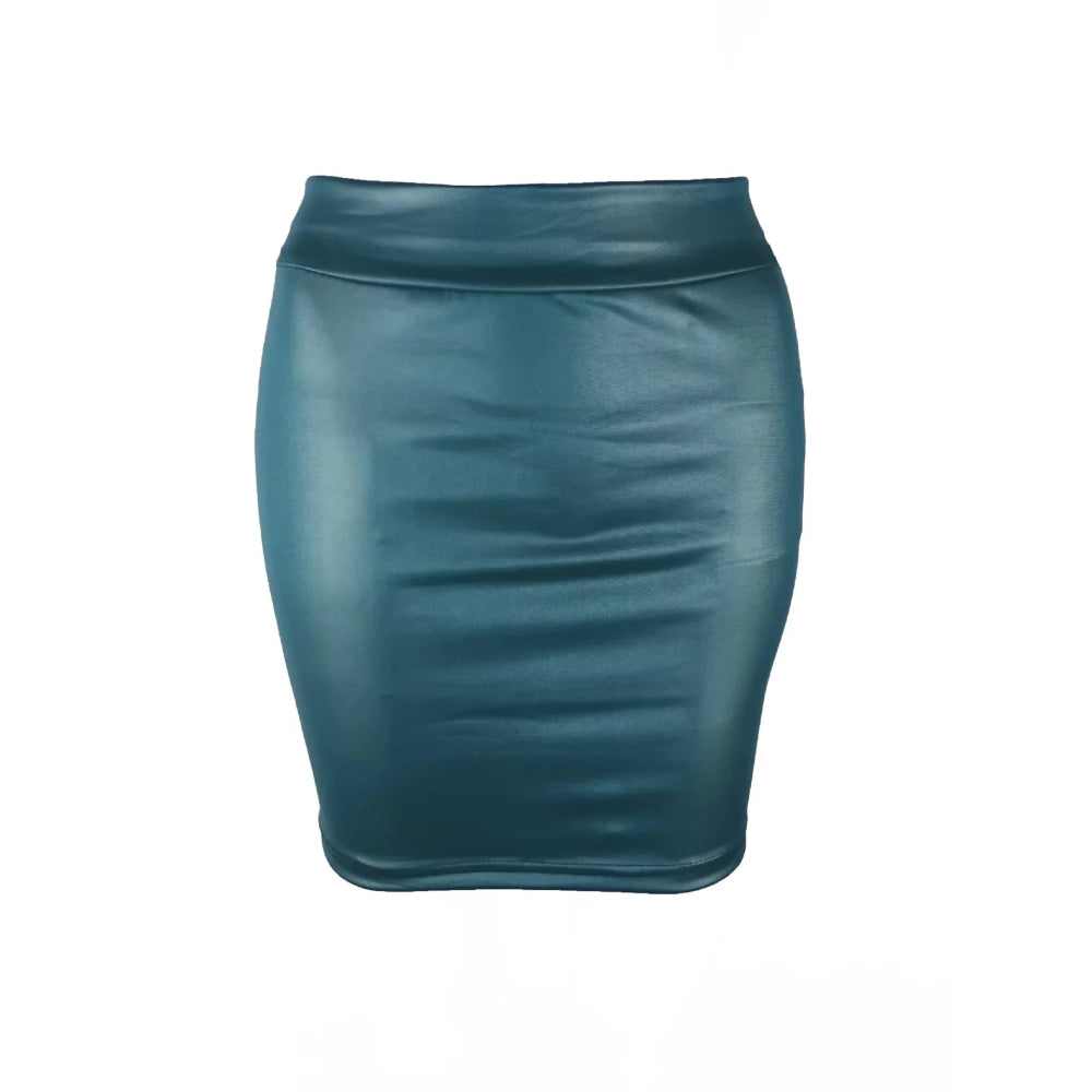 Mini falda de cuero mate ajustada, Sexy, a la moda, PU, corta, de cintura alta, ropa de calle coreana para club nocturno, venta al por mayor, 7ST - VibraStore