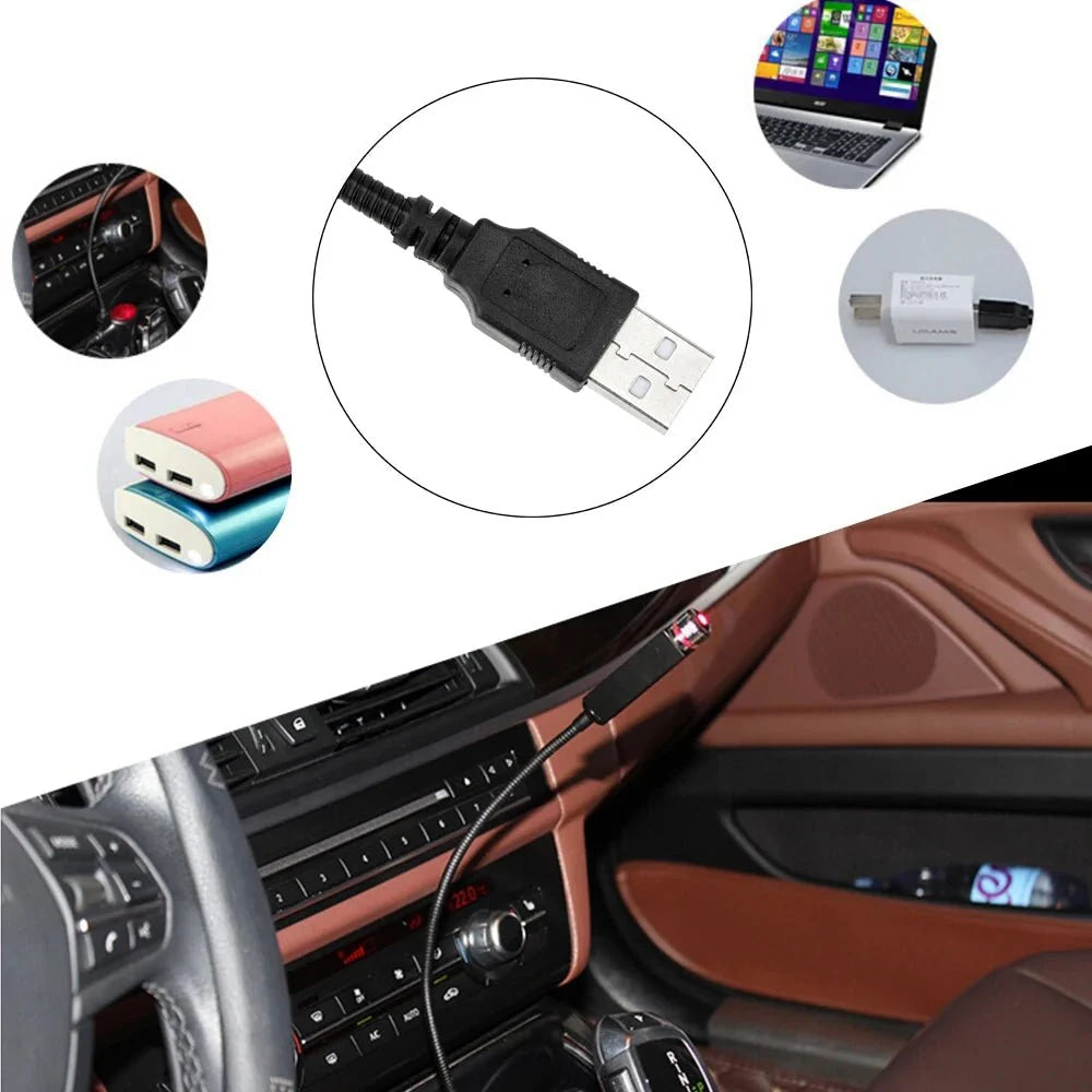 Mini LED Car Roof Star Night Light Projector Atmosphere Galaxy Lamp USB Decorative Adjustable for Auto Roof Room Ceiling Decor - VibraStore