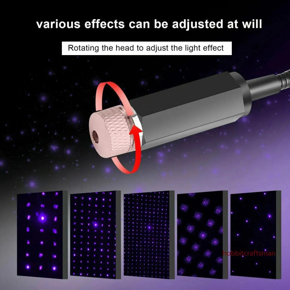 Mini LED Car Roof Star Night Light Projector Atmosphere Galaxy Lamp USB Decorative Adjustable for Auto Roof Room Ceiling Decor - VibraStore